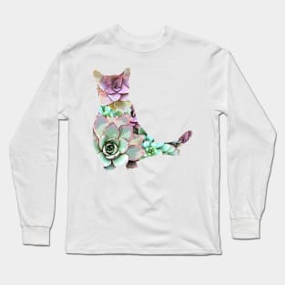Succulent Cat Long Sleeve T-Shirt